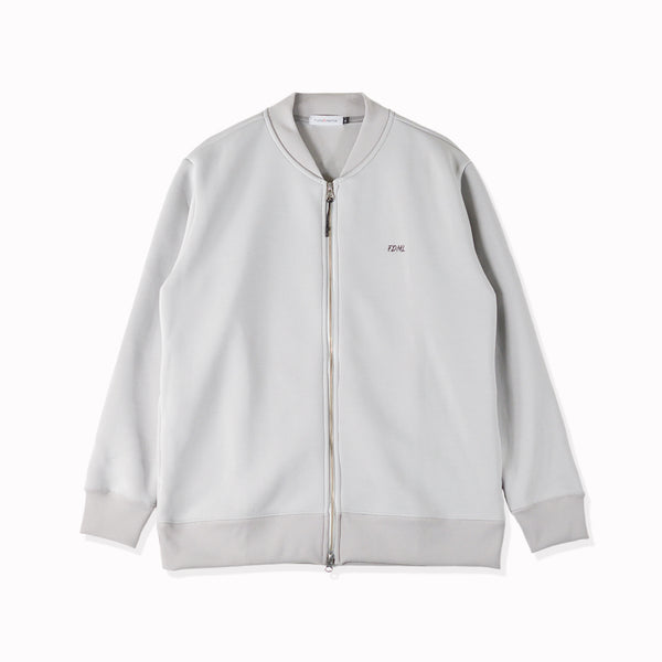 【日本製】 ジャケット メンズ フルジップ スウィングトップ 無地 ダンボールニット グレー(FL23FW-005-gr)